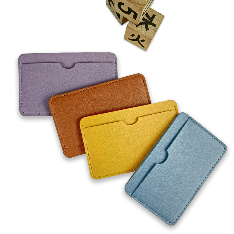 Pu cuero bolsas de tarjetas, bolsas de tarjetas bancarias ultra delgadas para mujeres, bolsas de tarjetas de identificación al por mayor, bolsas de tarjetas de cuero para hombres