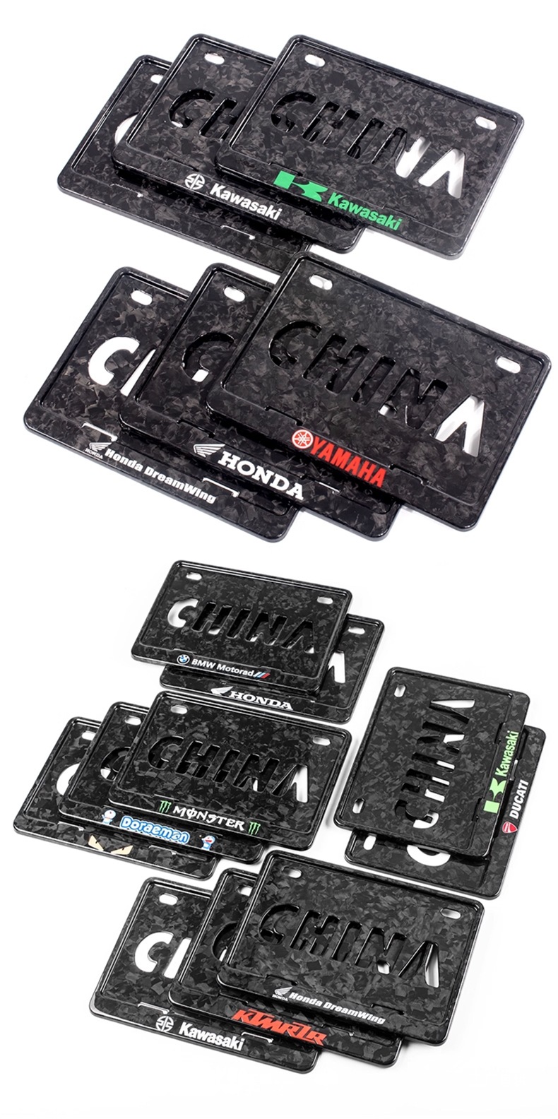 Motorcycle Rear License Plate Frame, Anti-Vibration Aluminum Alloy, Suitable for Yamaha Scooters and Honda