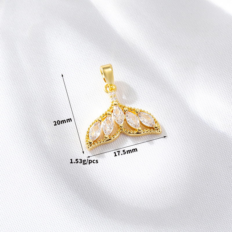 Simple Style Bear Panda Fish Tail Copper Plating Inlay Zircon Charms Jewelry Accessories display picture 4