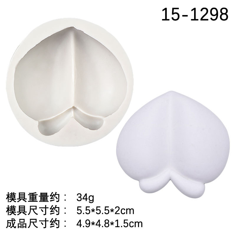 Q versión melocotón molde de silicona pastel hornear Decoración Accesorios chocolate fondant vela aromaterapia molde yeso