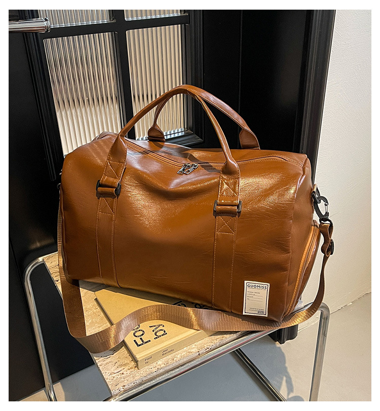 Men's high-end travel bag, large-capacity sports and fitness bag, women's leather travel clothes, luggage bag for men Specification drawing