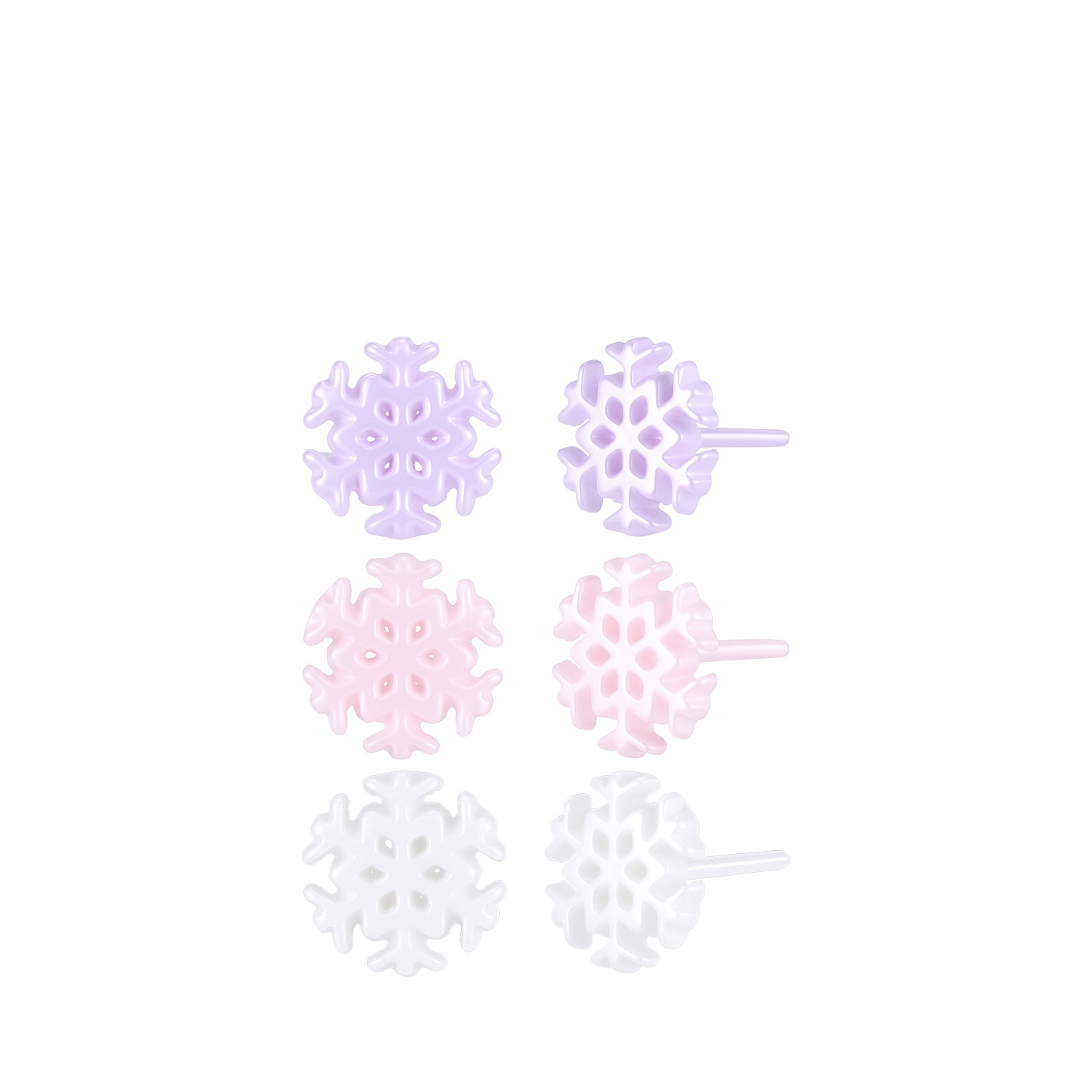 Pendientes de Copo de Nieve, Set de 3 Pares, Cerámica, para Navidad image 6