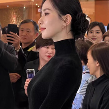 打底衫女秋冬半高针织毛衣高领毛衣打底显瘦立领针织打底衫女内搭