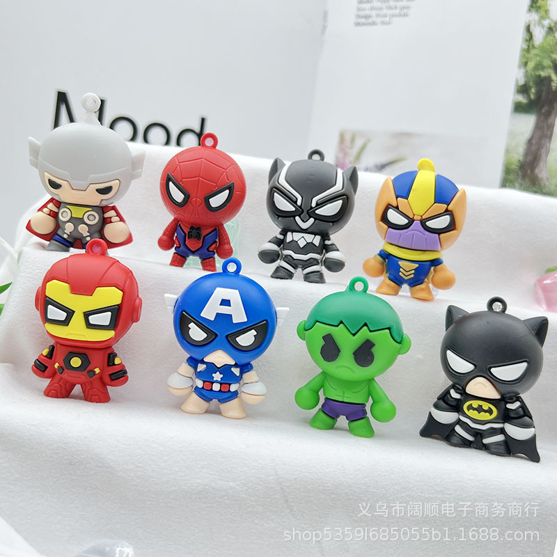 New Marvel Key Doll Pendant Q Marvel Key Chain Pendant Avengers Spider-Man Iron Man Doll
