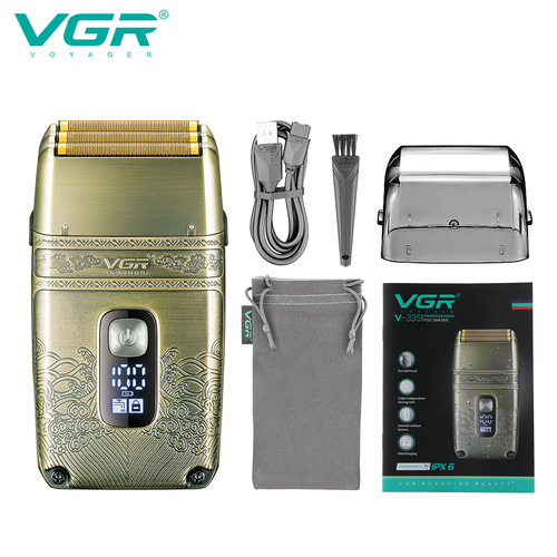 VGR335 cross-border reciprocating three-head shaver whitening shaving rechargeable men's IPX6 washable shaver