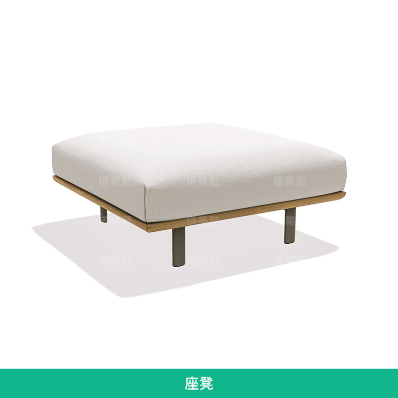Combinación de muebles de madera de teca al aire libre de ocio al aire libre de madera sólida anticorrosiva a prueba de lluvia y protección solar de sofá de madera de patio villa image 16