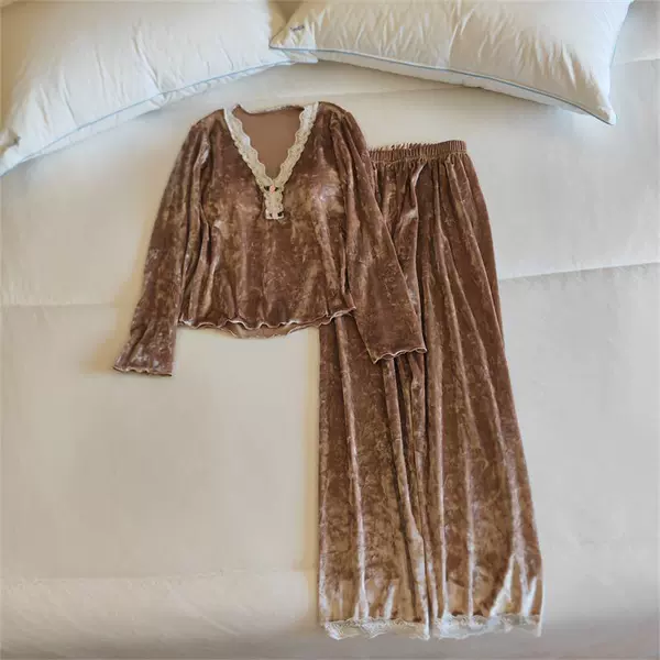 QH_9029# gold velvet cover khaki brown (with fixed chest pad)