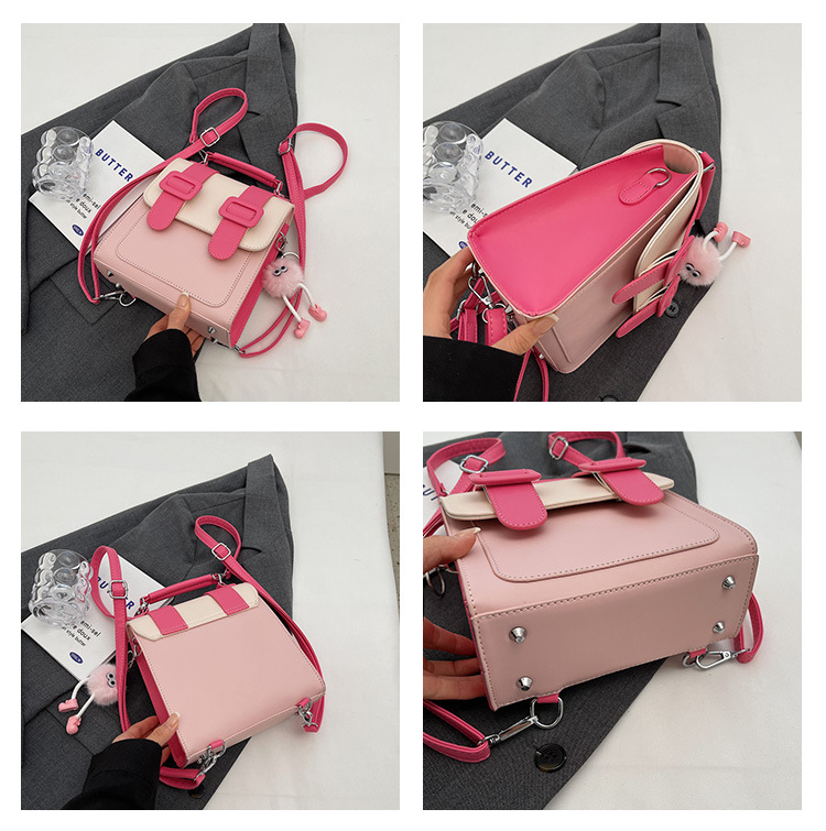 2024 New Women's Backpack Student Handbag Popular Color Contrast Splicing Large Capacity Commuting Outgoing Small Backpack_voghion.com