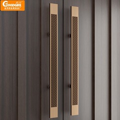 Chinese-style glass door handles, antique bronze carved handles for hotel room doors, custom logo main door handles