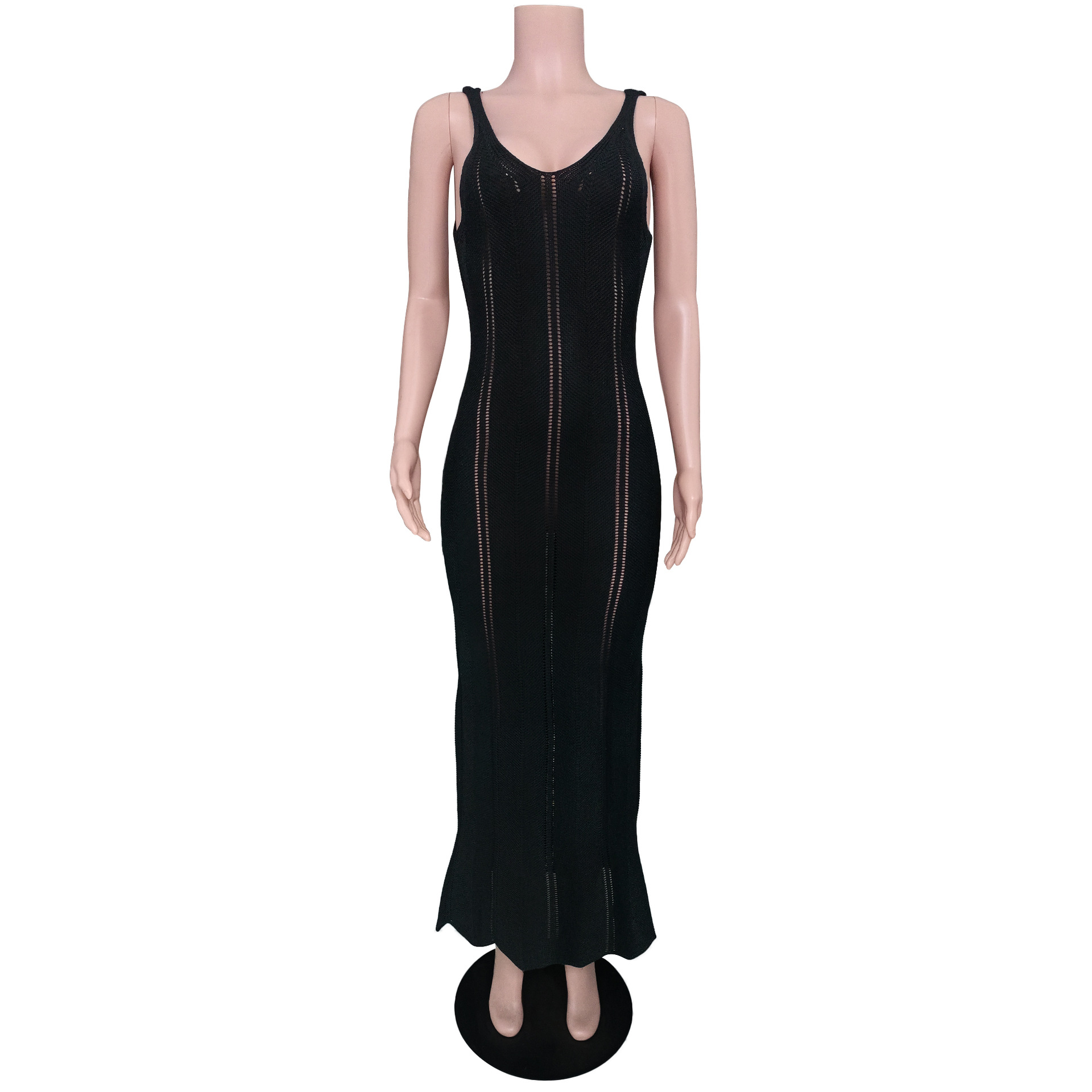 Women's Sheath Dress Sexy V Neck Backless Sleeveless Solid Color Maxi Long Dress Holiday Daily display picture 7