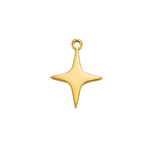 Foreign trade cross-border best-selling cut titanium steel four-pointed star pendant, personalized, simple and polished stainless steel jewelry accessories