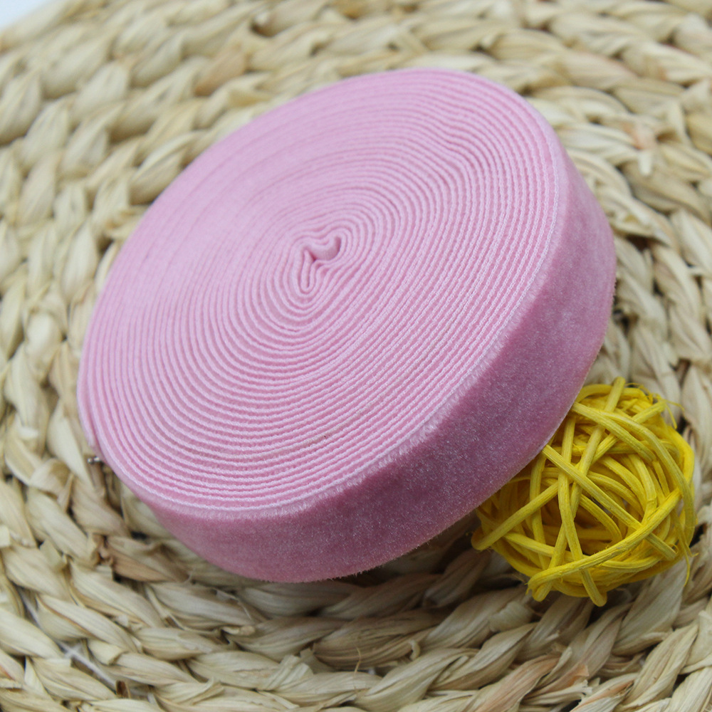 2cm unilateral banda de flocado ropa hecha a mano DIY accesorios, regalo de pastel embalaje de seda de terciopelo