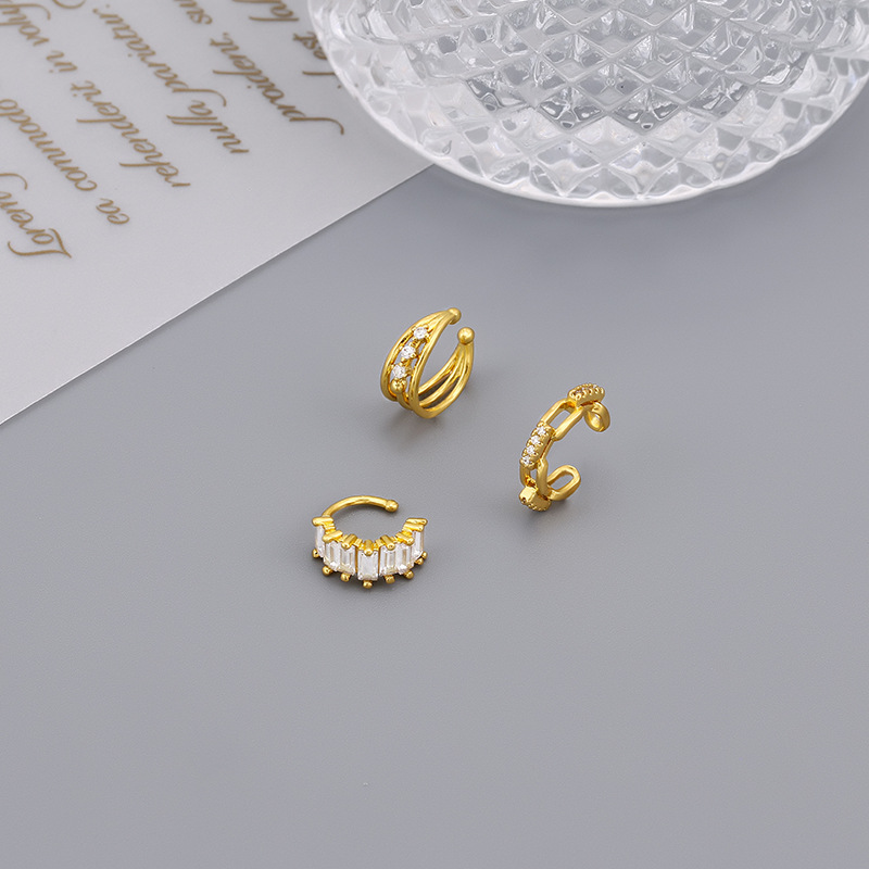 Women's Gender 1 Piece IG Style Simple Style Geometric Inlay Copper Zircon Ear Cuffs