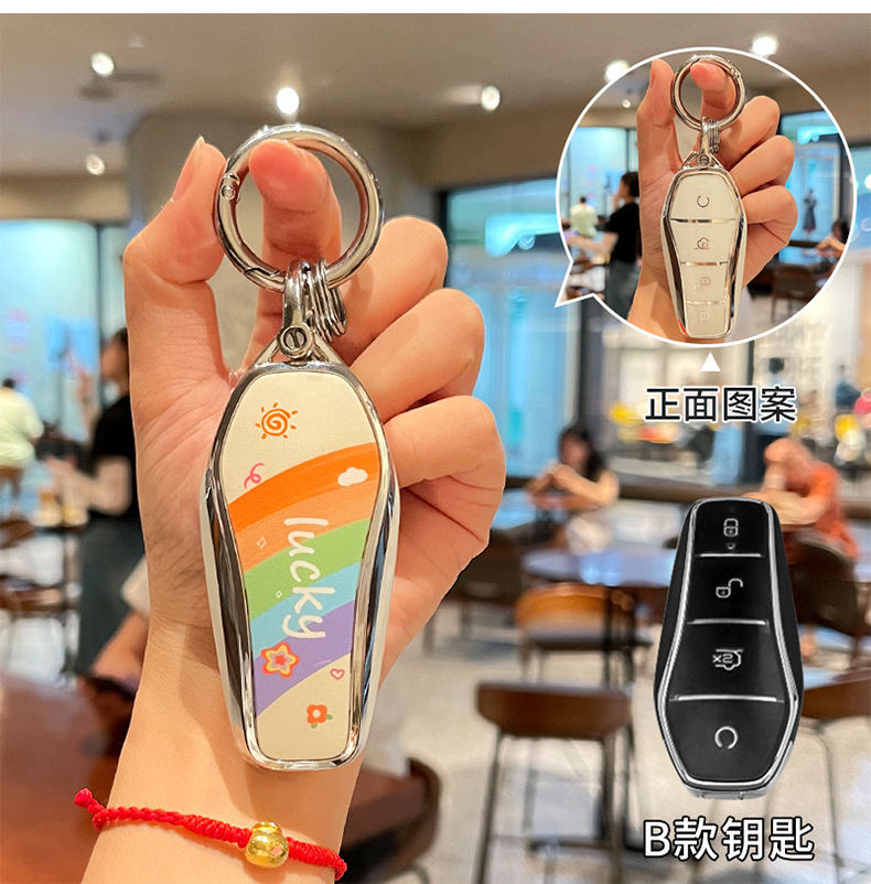 Suitable for Byd Dolphin Key Cover Han Ev Cartoon Pattern Seagull Destroyer 05 All-Inclusive Tpu Protective Shell Bag