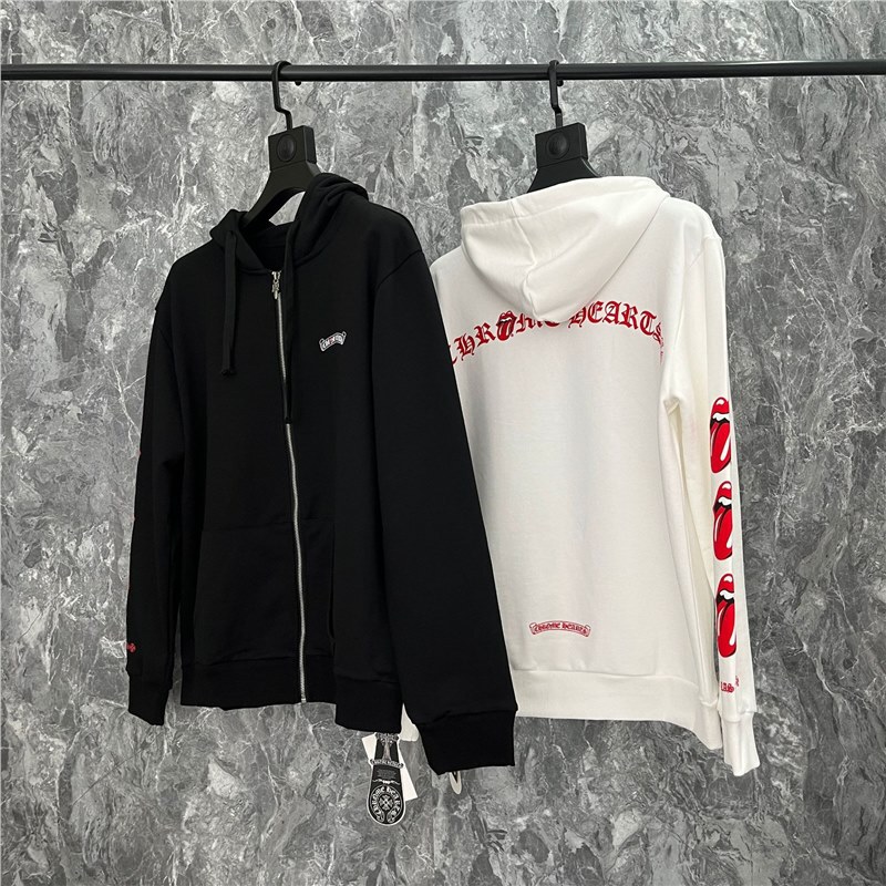 High Version New Ch Crow Sweatshirt Limited Rolling Stones Letter High Street Fashion Brand Hooded Sweatshirt for Men and Women Cross-Border