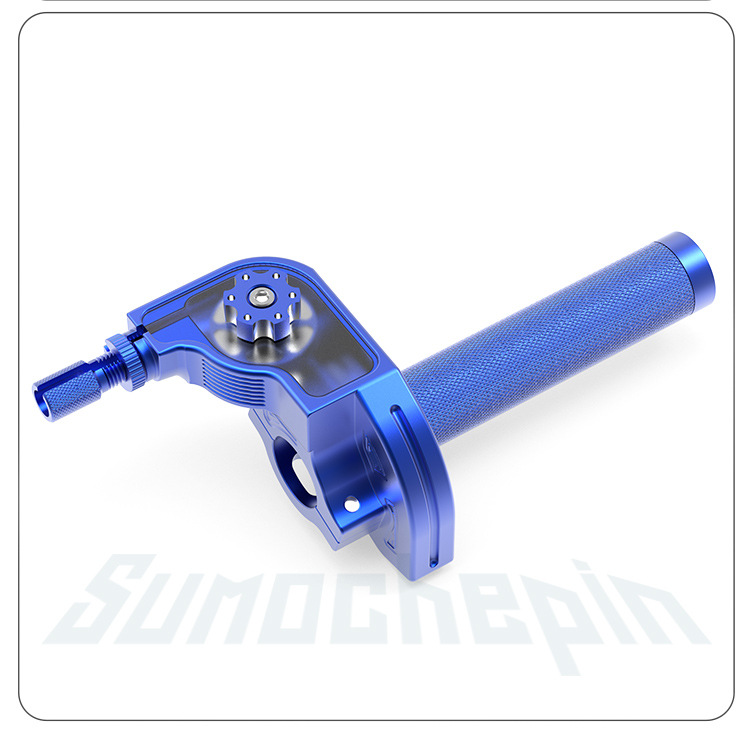 Off-Road Motorcycle Large Twist Throttle Handlebar Modification Visual Cnc Aluminum Alloy Large Twist/Fuel Turn Handle Throttle Cable Universal