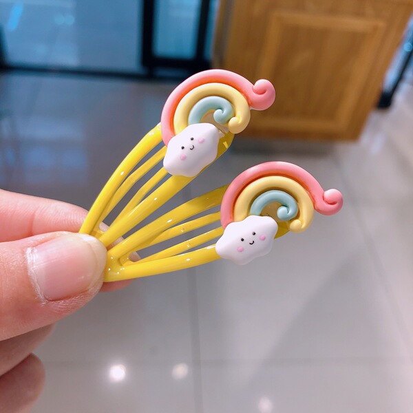 Children's rainbow cute hairpins