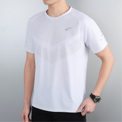 夏の薄いタイプの通気性の男性の氷の糸の速乾性のtシャツのスポーツのカジュアルな丸首の大きいサイズの男性のtシャツの氷の糸の半袖