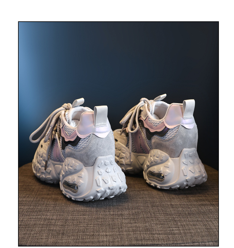 Giày sneaker nữ đế dày tăng chiều cao, lưới thoáng khí, phong cách thể thao — Màu tím chi tiết 20