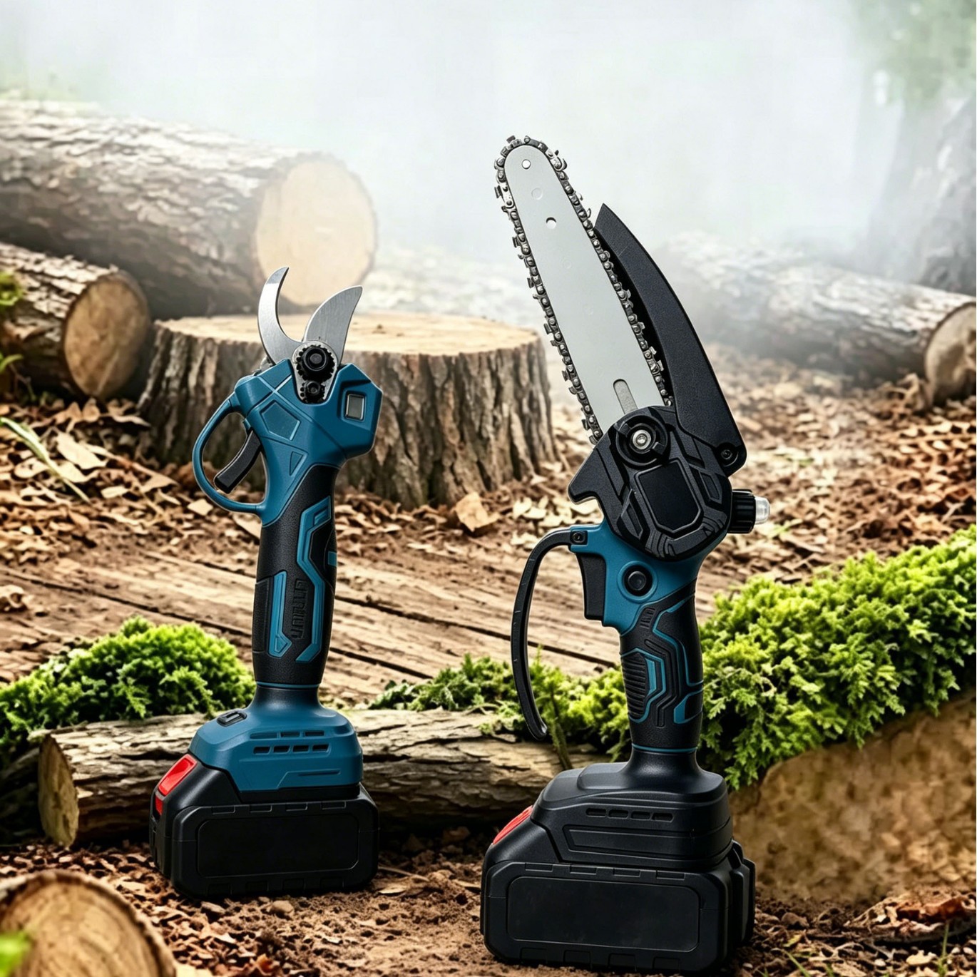 Comercio exterior tijeras de motosierra eléctrica dos piezas conjunto de cortadoras de ramas conjunto de herramientas de jardín domésticas pequeñas motosierra eléctrica de litio image 4