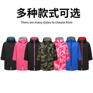 Spot wholesale retail children adult plus velvet thickened beach bathrobes surfing swimming cloak outdoor cold coat