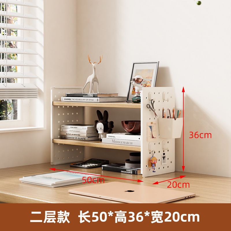 2층 50x20x36 나무 색상 [후크 4개가 들어 있는 상자 1개가 무료]
