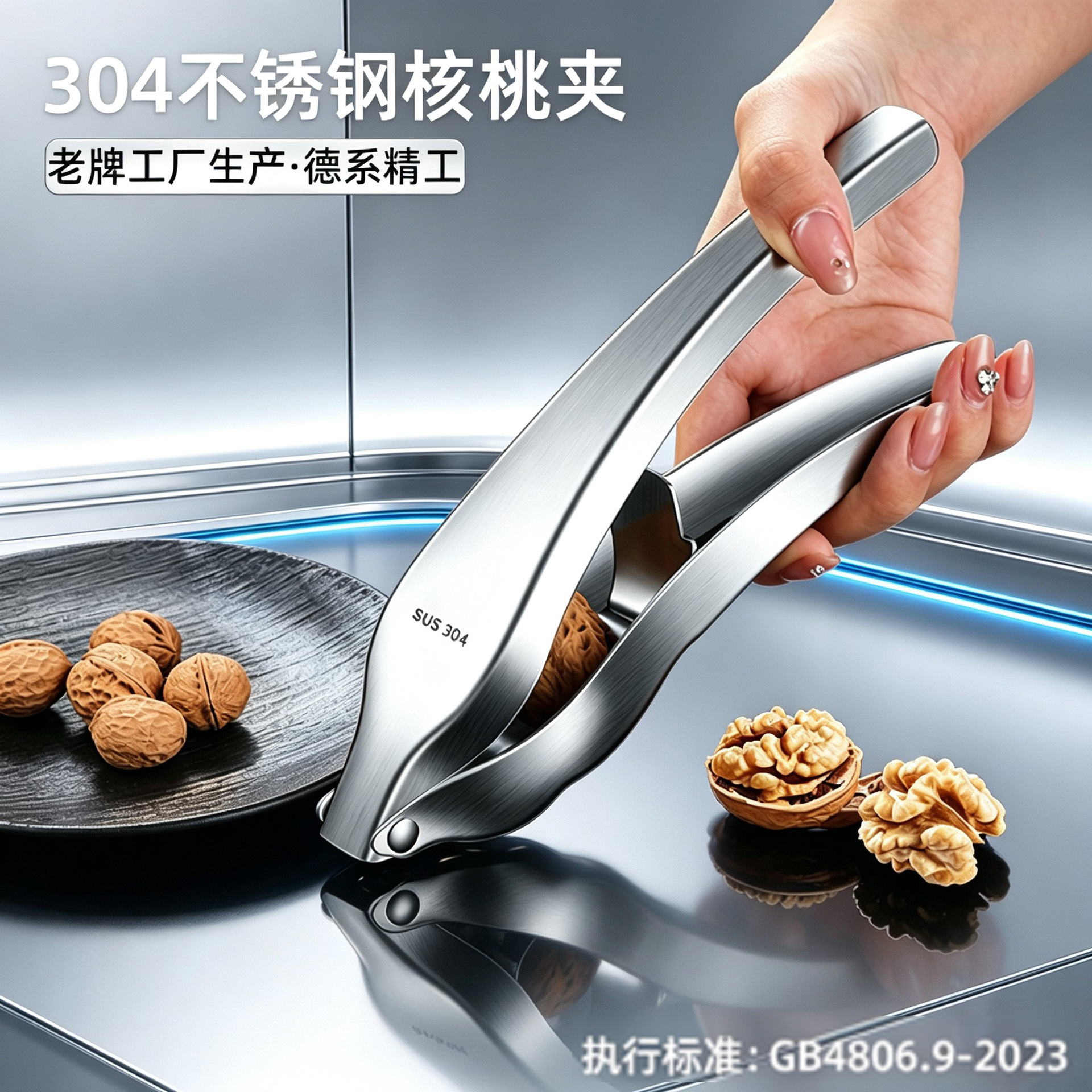 304 stainless steel nutcracker, walnut opener, multi-functional household walnut tool