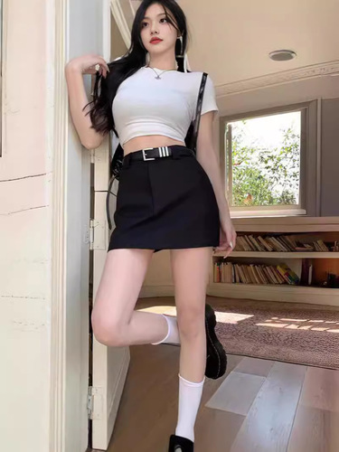 Stylish A-line Suit Skirt for Women - Spring and Autumn High-Waisted Short Skirt, Bodycon Mini Skirt for Trendy Girls