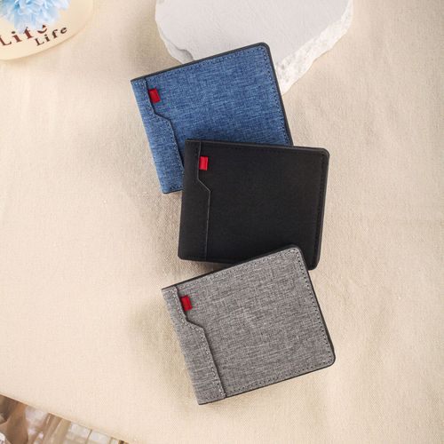 New canvas bag men's wallet PU bag wallet casual business card holder ultra-light waterproof coin purse billfold