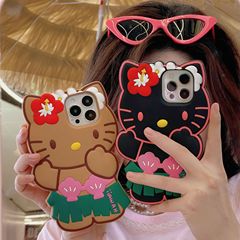 Cute Xia Wu Yi black skin cat iPhone 14 Pro Max Apple 12 phone case 11 silicone Korean Japanese 1