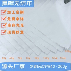 源头厂家120g水刺无纺布卷材白色柔软无纺布平纹涤纶耐磨现货秒发
