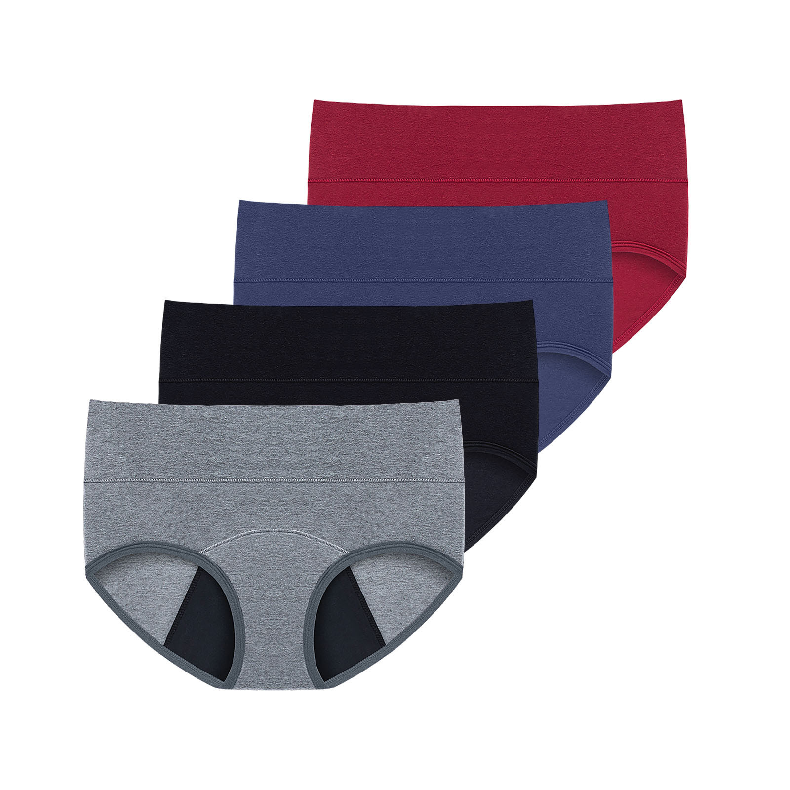 Ropa interior menstrual transfronteriza de gran tamaño para mujeres, período menstrual, seguridad a prueba de fugas, pantalones de tía, período de cintura media, pantalones sanitarios de algodón puro