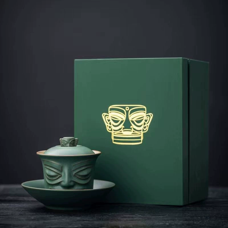 Чашка для чая (Sanxingdui) керамическая, сувенир с подарочной коробкой для офиса и путешествий