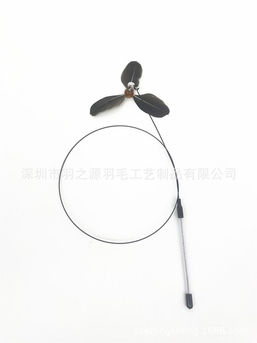 Star Smart Cat Long Wire Rotating Windmill Cat Teaser with Self-Hooking Bell Feather Replacement Fishing Style Cat Toy