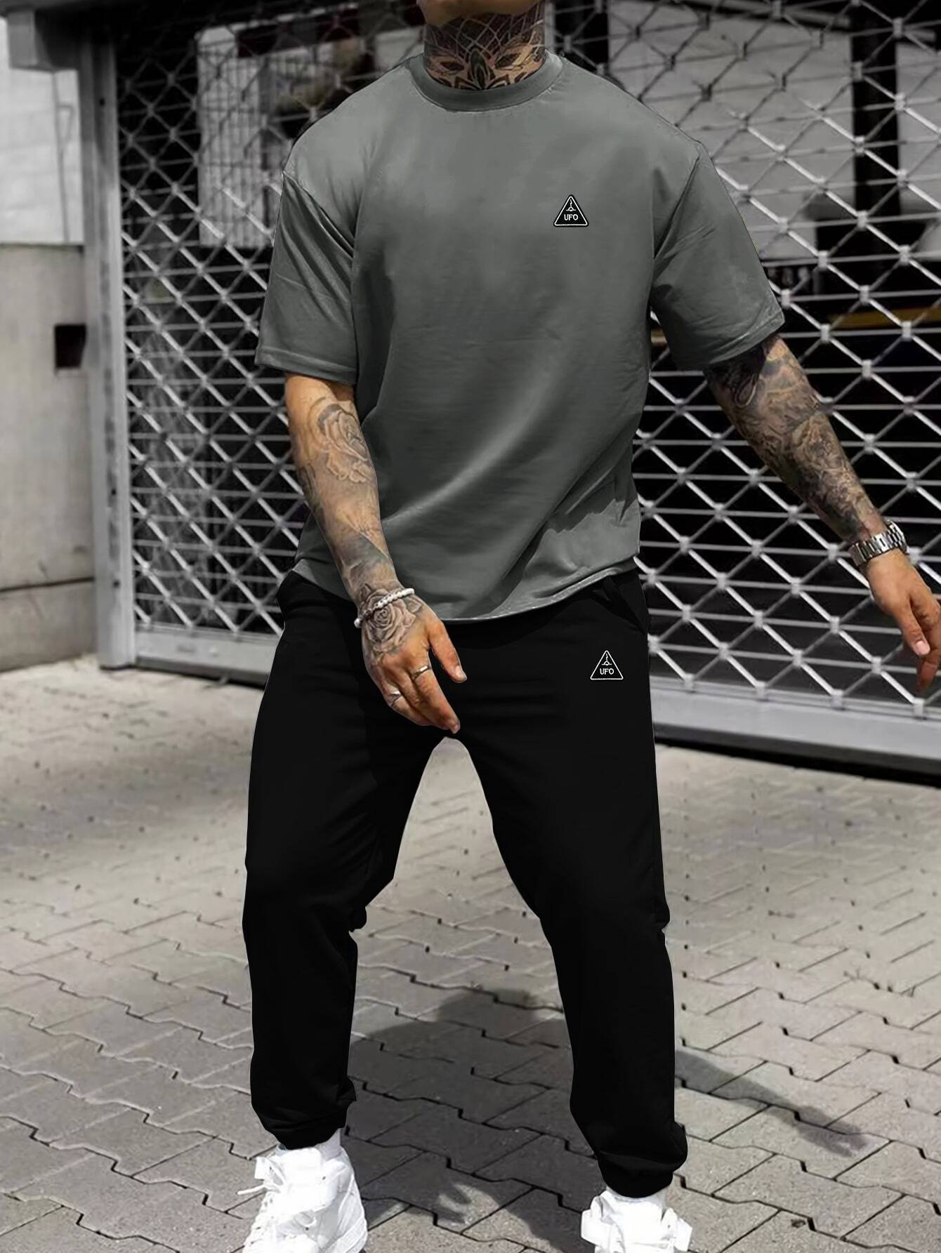 Pantalones de camiseta de manga corta sueltos de la marca de moda 2024 nuevo traje de dos piezas simple y casual ME13 ML4