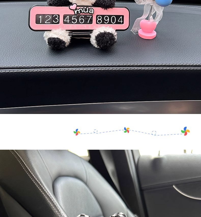 Car Temporary Parking Plate New Car Mobile Phone Number Plate Cartoon Cute Creative Car Accessories