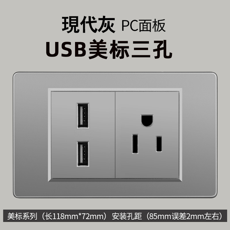 Sur americano gris estándar americano 1 interruptor 110 oculto 118 tipo Taiwán pared socket Vietnam comercio exterior panel