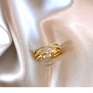 Cross Wrap Index Finger Ring Women's Cold Style Light Luxury High-Level Niche Design Food Finger Ring 2024 New Explosions
