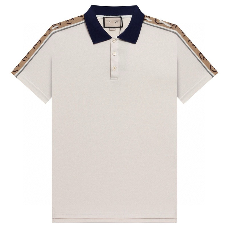 正しいバージョン 25SS 新しい GU Gujia 半袖ポロシャツ襟ウェビング反射ストリップカップル g 正しい男性と女性のモデル|undefined
