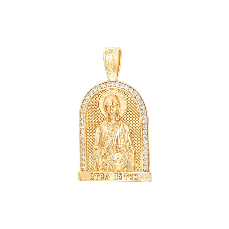 Xuping serie religiosa transfronteriza europea y americana de retrato colgante de aleación de cobre chapado 14k colgante de geometría colgante único al por mayor mujeres