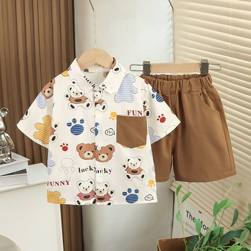 summer fashionable cartoon shirt for boys