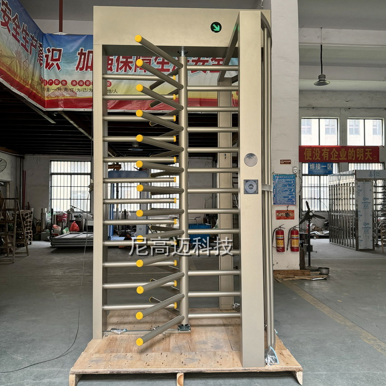 不锈钢烤漆单开门成品防尾随门全高人字转闸单通道120度智能栅机