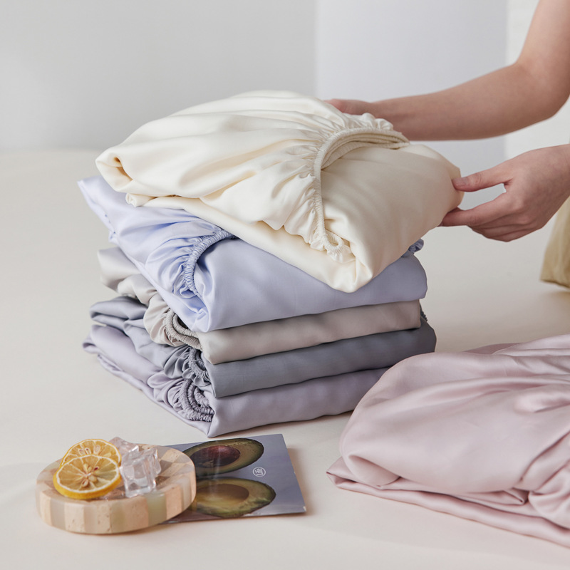 Class A Maternal and Infant Grade 100S Ultra-fine Denier Silk Solid Color Single Product Bed Hat Skin-friendly Naked Sleep Simmons Mattress Protective Cover 1