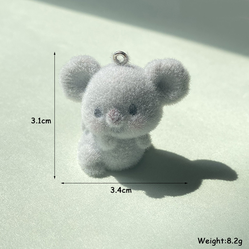 90g Weight Pendant Jewelry Making Type 10 PCS/Package 3.1*3.4cm 3.3*3.5cm Resin Flocking Koala Pendant