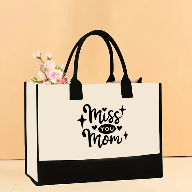 Bolso de hombro de lona de venta caliente transfronterizo Bolso Tote impreso de gran capacidad Bolso de compra portátil ligero de moda para mujer