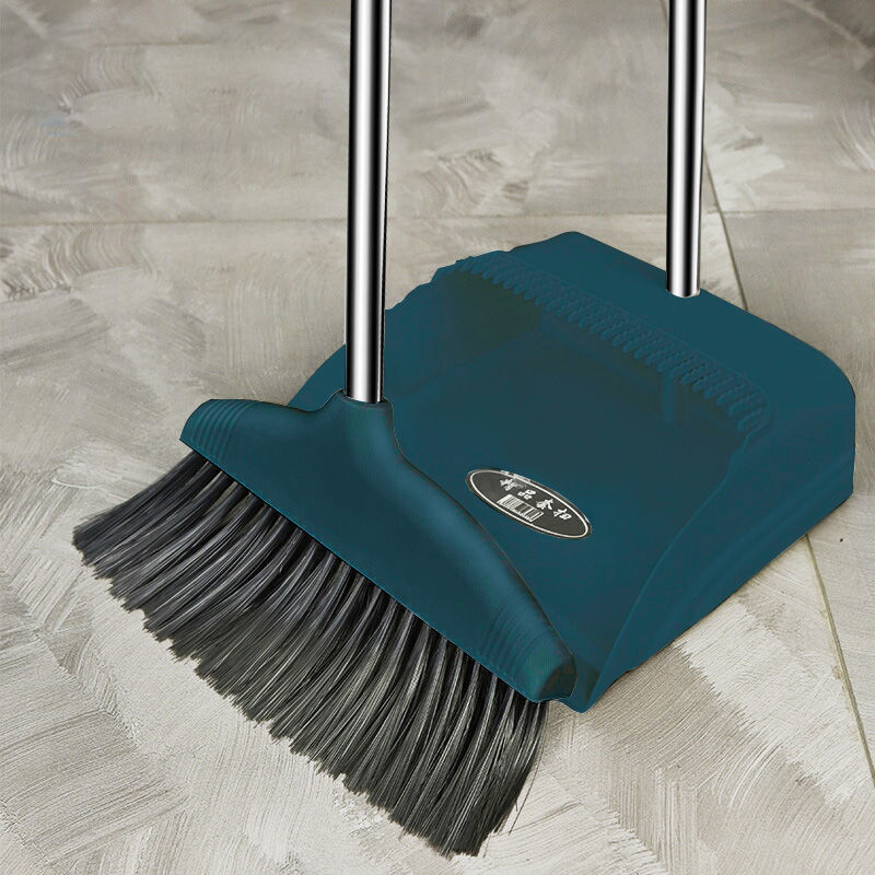 ほうき家庭用柔らかい毛シングル延長掃除ノンスティックヘアロングハンドル兼用ほうきとちりとりセット浴室用|undefined