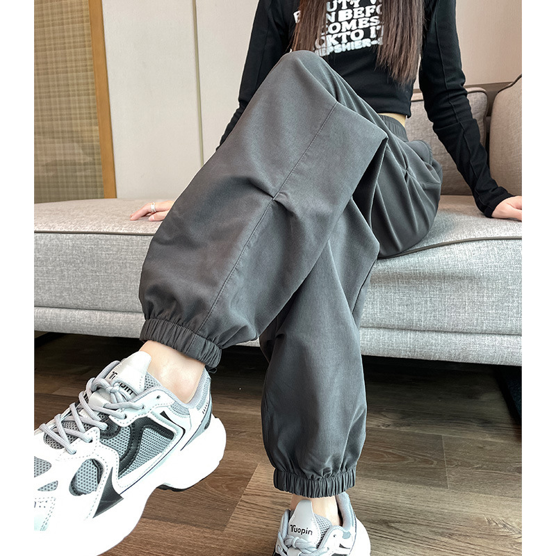 工装裤女秋季2025新款酷飒风宽松哈伦美式束脚运动登山休闲冲锋裤|undefined