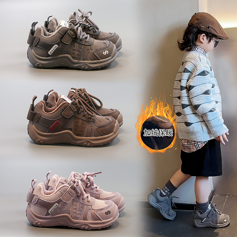 儿童棉鞋保暖女童鞋子2025新款冬季女孩软底爆款中大童加绒运动鞋