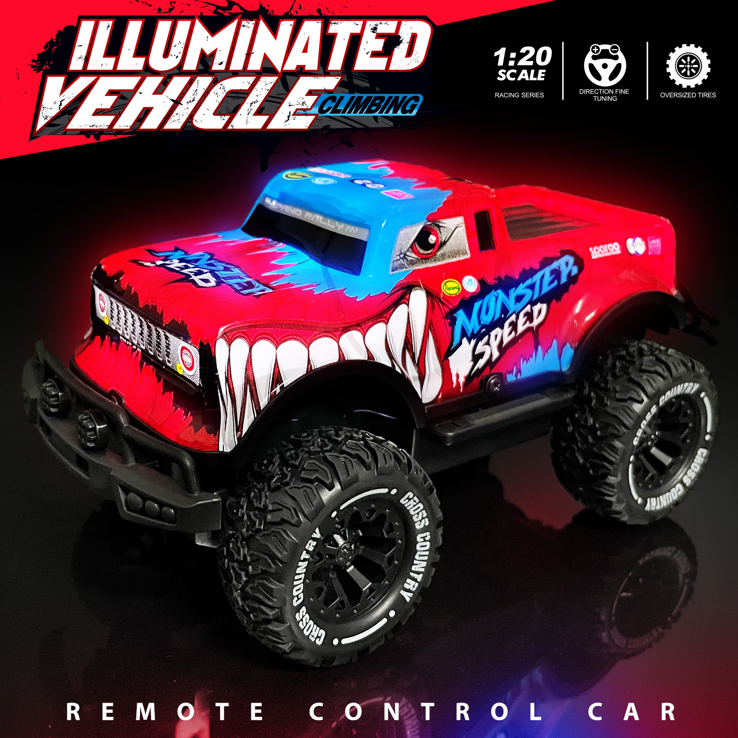 New 1:20 Monster Cross-border Small Proportion Off-road Remote Control...