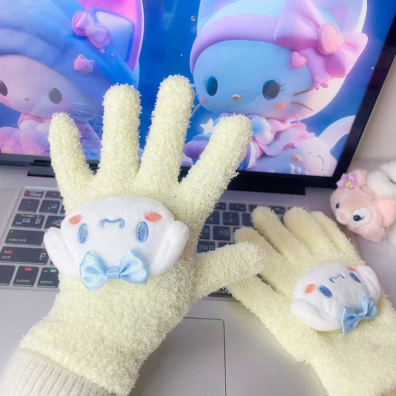 커스터드 큰 귀 개 장갑 한 켤레 [개별 포장]